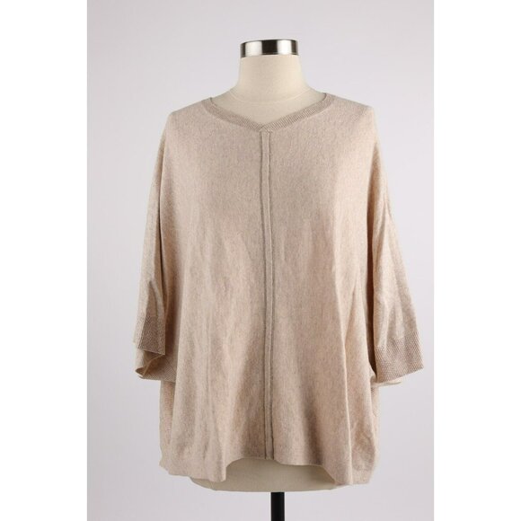 $2,495 Brunello Cucinelli Cashmere Knitted Top SZ L Beige NEW